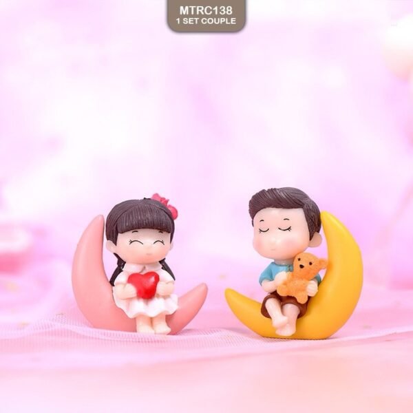 COUPLE MINIATURE MOON SITTING