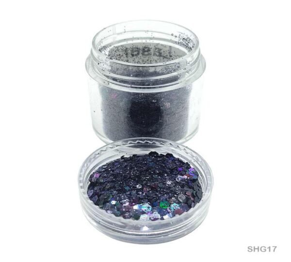 LASER BLACK GLITTER CHUNKS