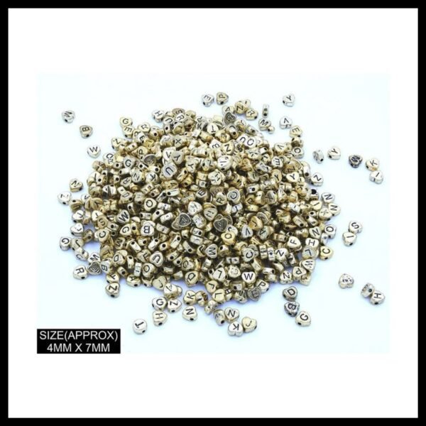 GOLDEN BLACK HEART ABCD BEADS