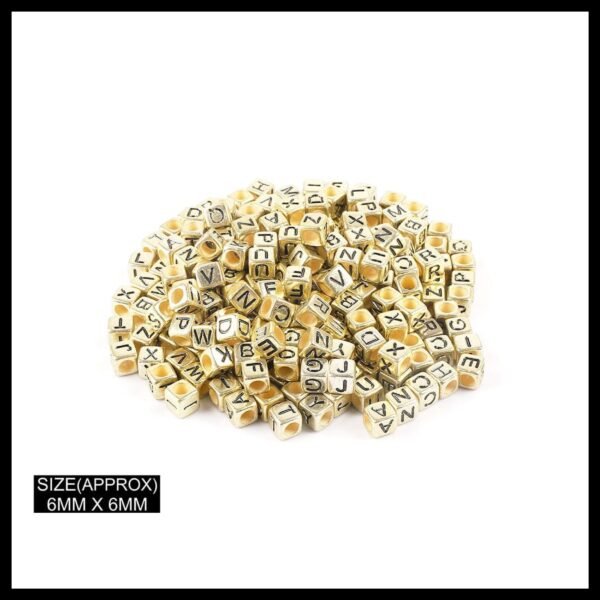 GOLD BLACK SQUARE ABCD BEADS