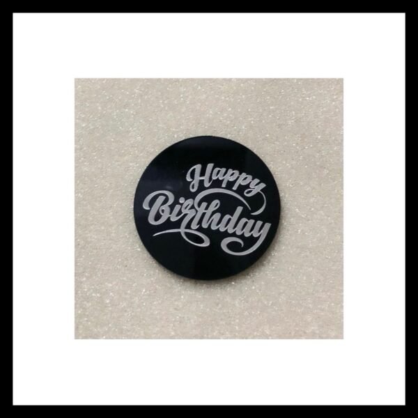 6PC PACK HAPPY BIRTHDAY ACRYLIC BLACK
