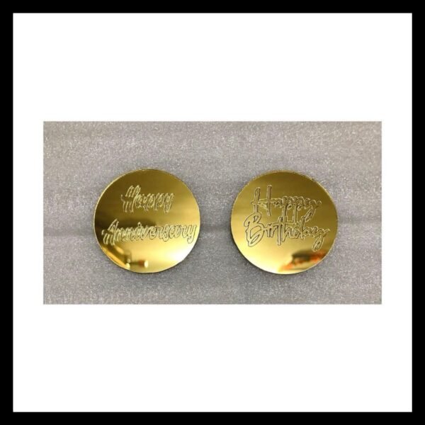 6PC PACK HAPPY BIRTHDAY ACRYLIC GOLD