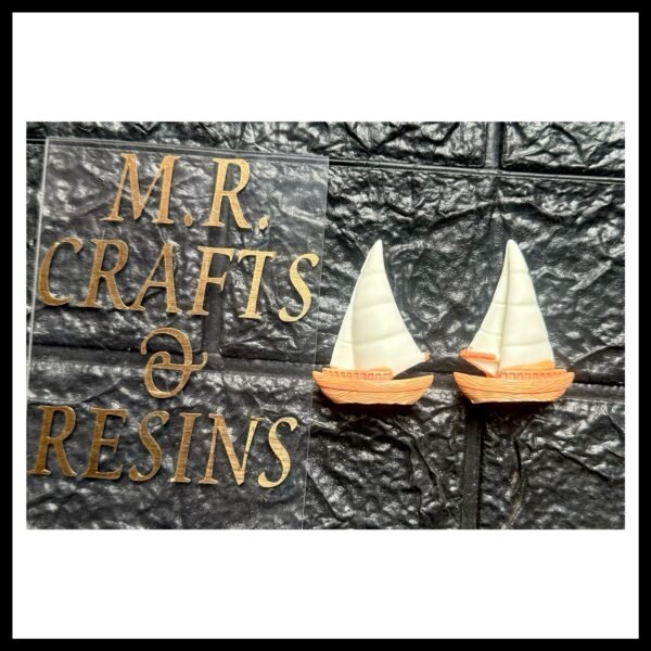 WHITE WOOD BOAT MINIATURE (2 PC PACK)