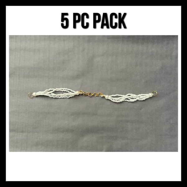5 PC PACK WHITE MOTI BRACELET CHAIN