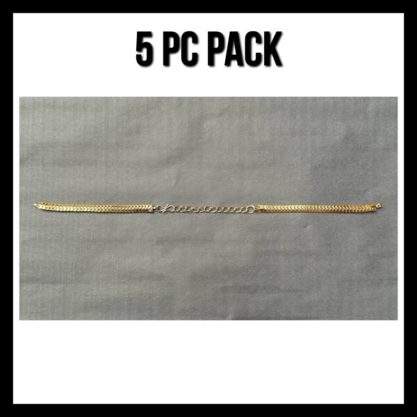 5 PC PACK GOLD BRACELET CHAIN