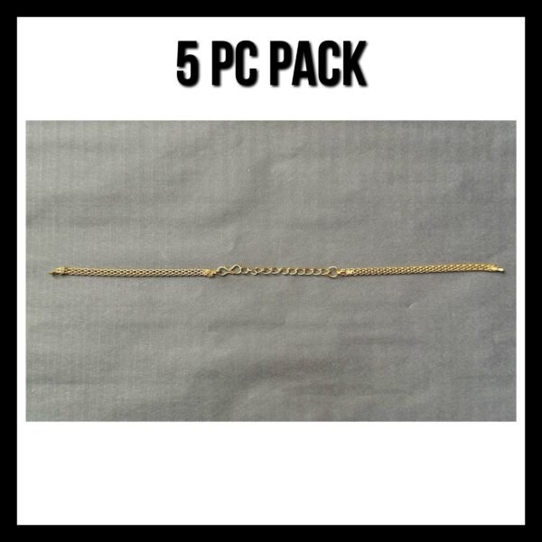 5 PC PACK GOLD BRACELET CHAIN
