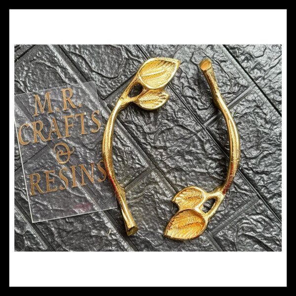 METAL STAND ELEGANT LEAFS TRAY HANDLE (BIG)