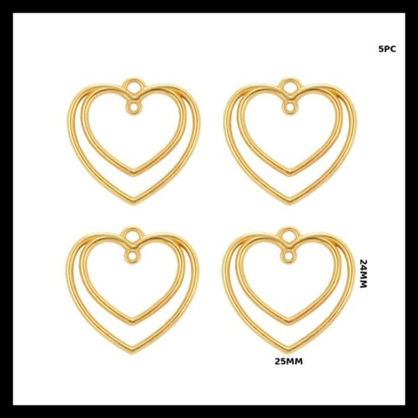 DESIGNER HEART CHARMS BEZZEL (PACK OF 5)