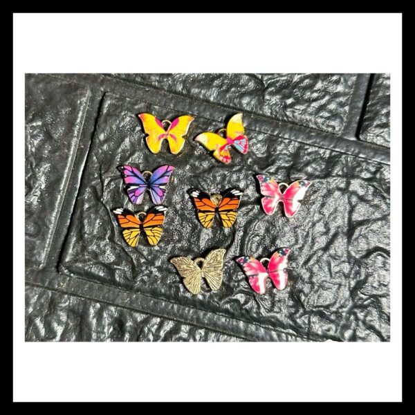 COLOURFUL METAL BUTTERFLY CHARMS