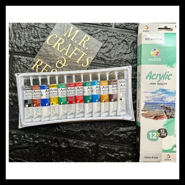 DOZEN ACRYLIC STUDIO COLOUR HIGH QUALITY 12PC SET