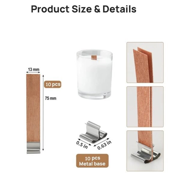 WOODEN WICK 1 MM THICK WITH METAL HOLDER