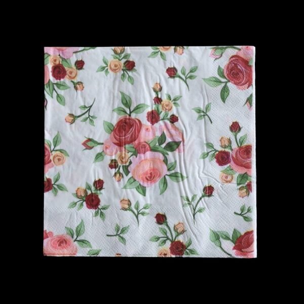 DECOUPAGE RED PINK FLOWERS 20 PC PACK)