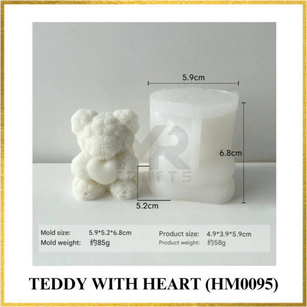 TEDDY HEART ROSE (HM0095)