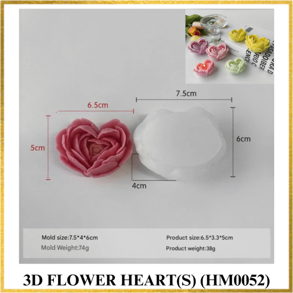 3D FLOWER HEART MOULD (HM0052)